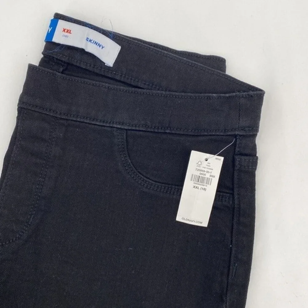 Old Navy Girls Stretch Built-In Tough Pull-On Denim Jeans Black Size XXL 18 New